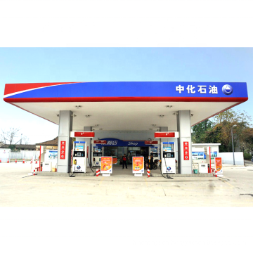 Factory Customized Modern design Steel Space Frame Petrol Station Canopy Roof Structure
